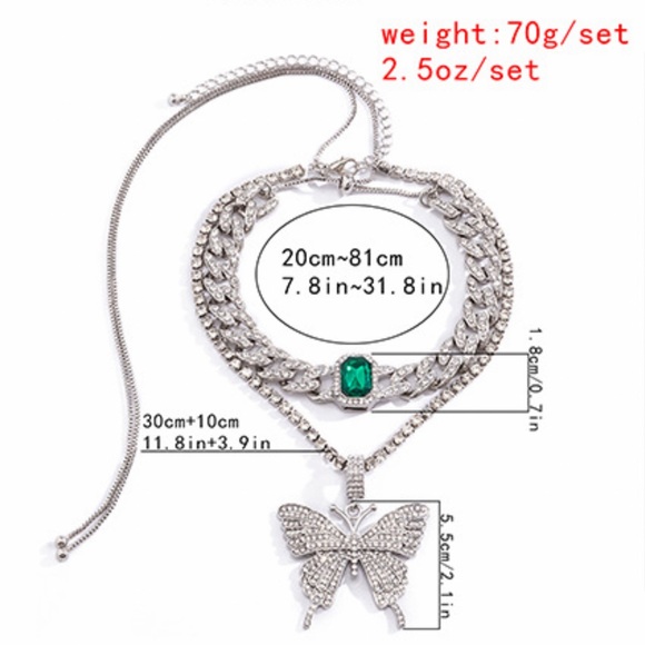 Beautiful Silver & Pink Sapphire 🦋 Necklace Set! - Picture 6 of 7